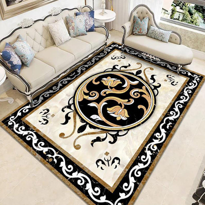 BowLift | Nostalgia Geometric Printed Rug Multicolored Polyester Indoor Rug Non-Slip Backing Pet-Friendly Rug for Living Room