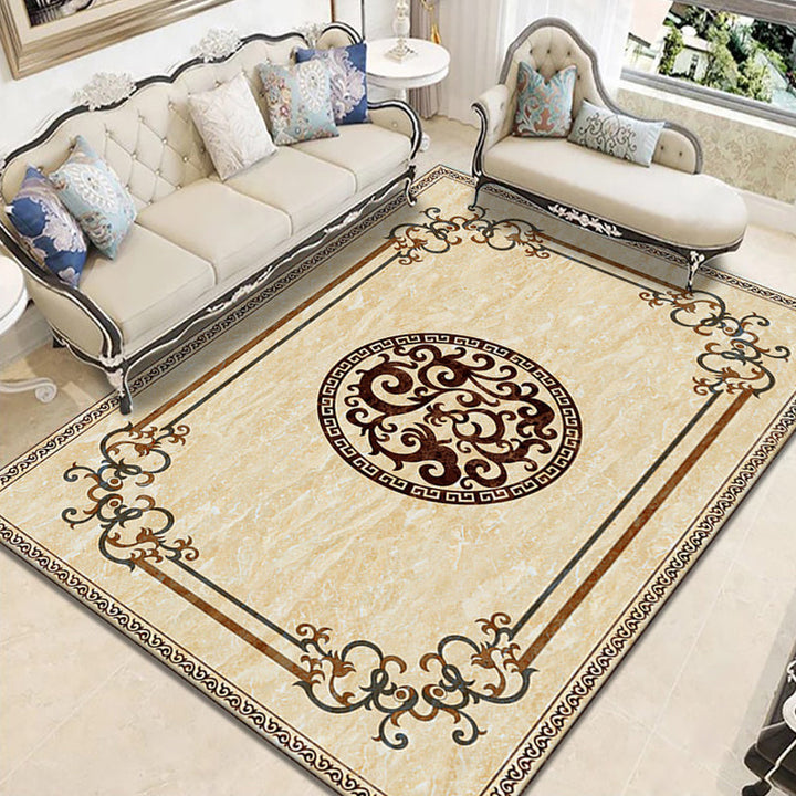 BowLift | Nostalgia Geometric Printed Rug Multicolored Polyester Indoor Rug Non-Slip Backing Pet-Friendly Rug for Living Room