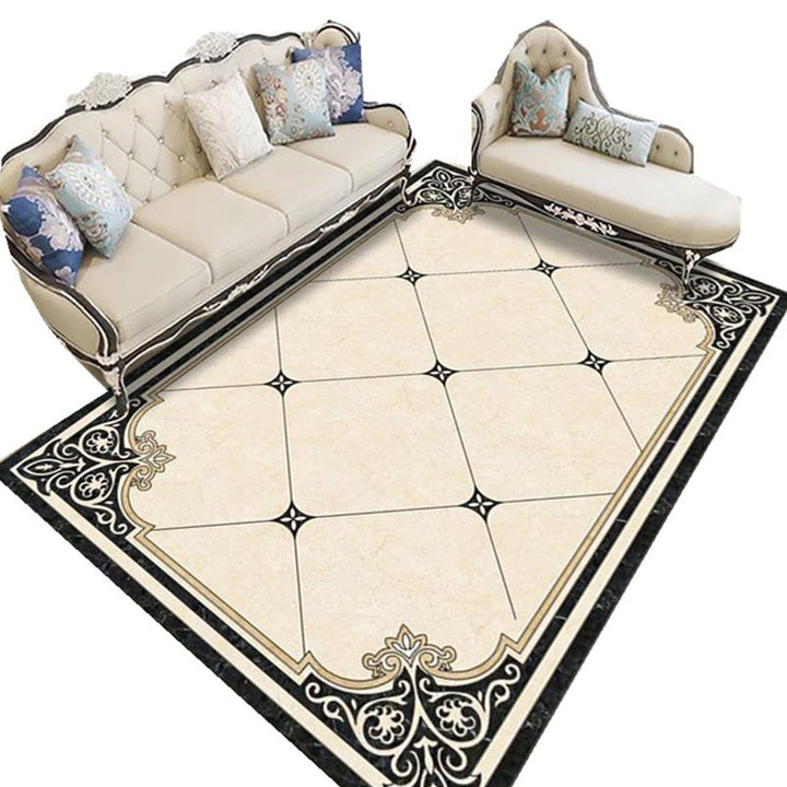 BowLift | Nostalgia Geometric Printed Rug Multicolored Polyester Indoor Rug Non-Slip Backing Pet-Friendly Rug for Living Room