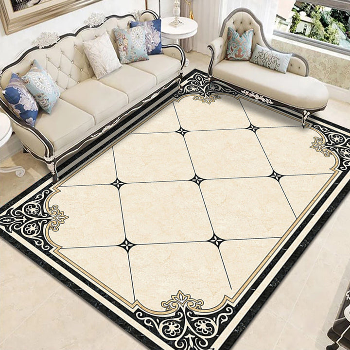 BowLift | Nostalgia Geometric Printed Rug Multicolored Polyester Indoor Rug Non-Slip Backing Pet-Friendly Rug for Living Room