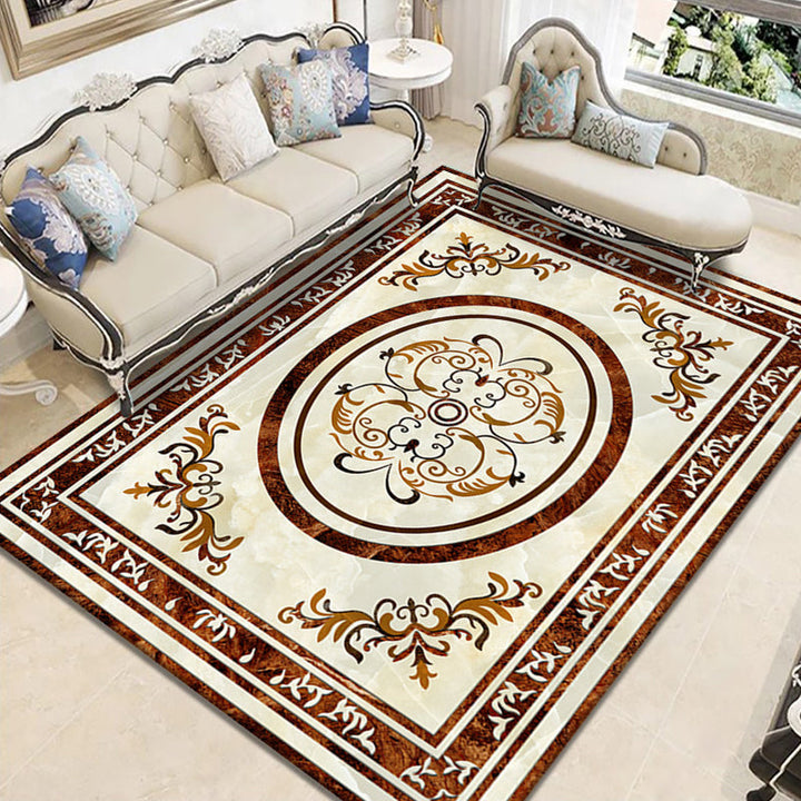 BowLift | Nostalgia Geometric Printed Rug Multicolored Polyester Indoor Rug Non-Slip Backing Pet-Friendly Rug for Living Room