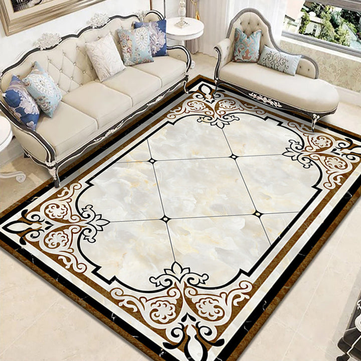 BowLift | Nostalgia Geometric Printed Rug Multicolored Polyester Indoor Rug Non-Slip Backing Pet-Friendly Rug for Living Room
