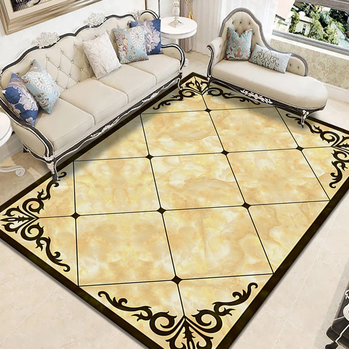 BowLift | Nostalgia Geometric Printed Rug Multicolored Polyester Indoor Rug Non-Slip Backing Pet-Friendly Rug for Living Room