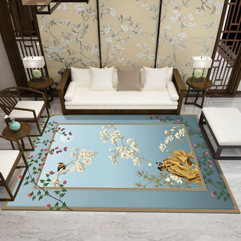 BowLift | Formal Living Room Carpet Multicolored Plant Print Carpet for Indoors Polypropylene Non-Slip Back Pet-Friendly Carpet