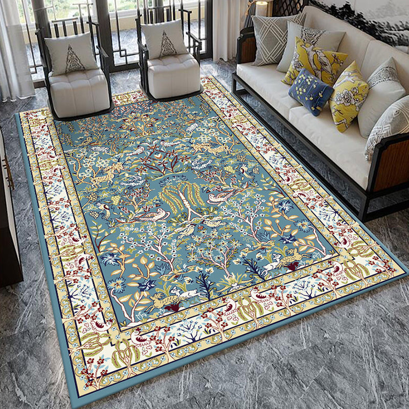 BowLift | Formal Living Room Carpet Multicolored Plant Print Carpet for Indoors Polypropylene Non-Slip Back Pet-Friendly Carpet