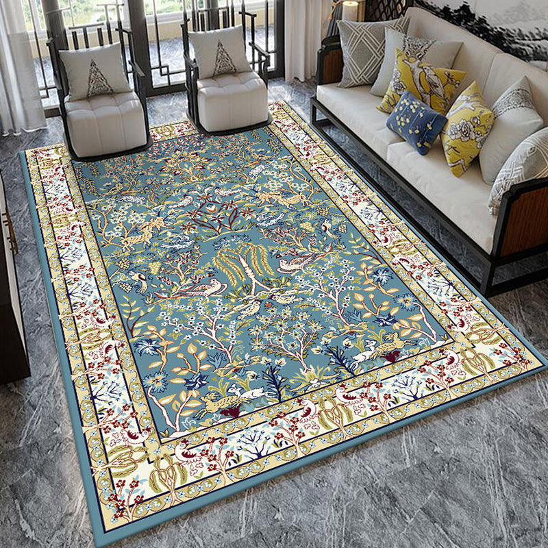 BowLift | Formal Living Room Carpet Multicolored Plant Print Carpet for Indoors Polypropylene Non-Slip Back Pet-Friendly Carpet