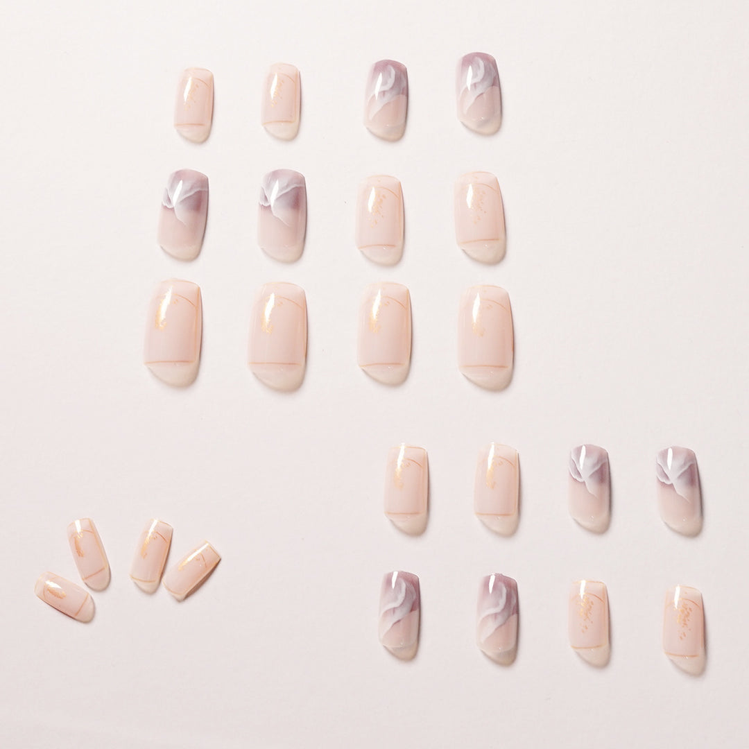 Elegant artificial nails with flower and glitter pattern Bowlift