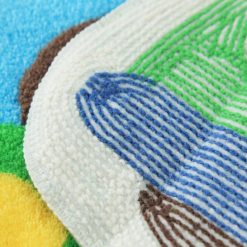 BowLift | Creative Children’s Room Rug Multicolored 3D Pressed Indoor Rug Cotton Blend Non-Slip Pet Friendly Area Rug