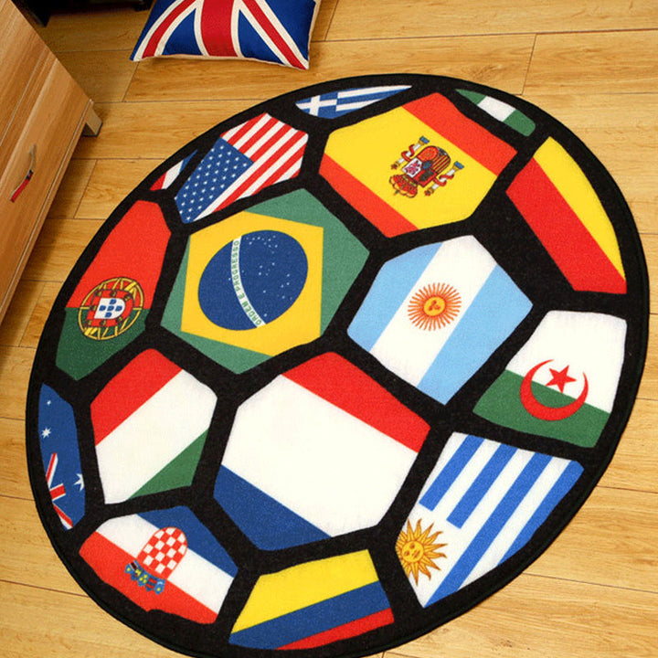 BowLift | Modern Sport Printed Rug Red Nylon Indoor Rug Non-Slip Backing Pet Friendly Easy Care Area Rug for Kids Room