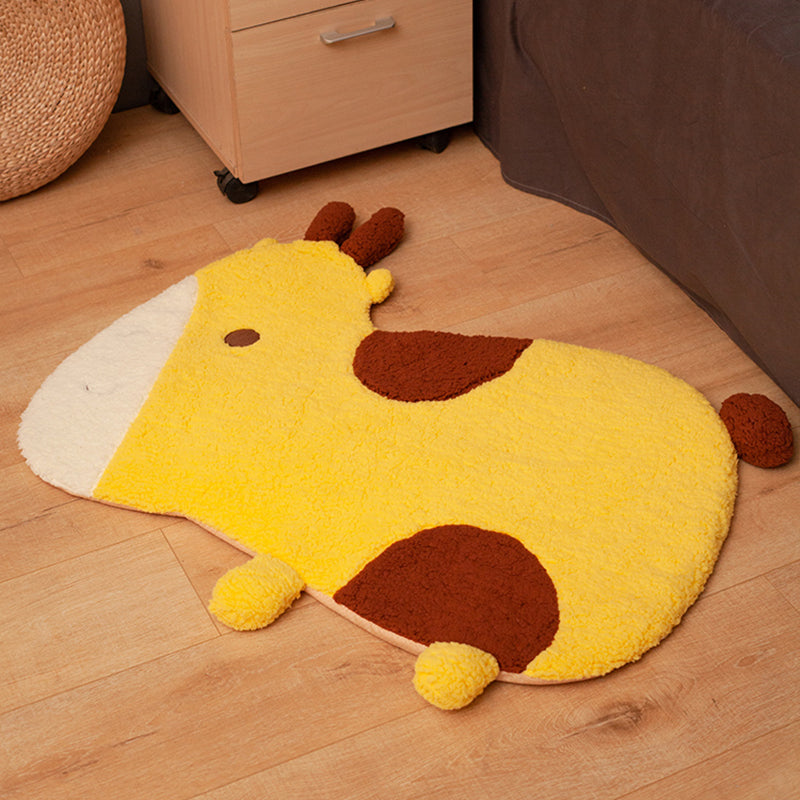 BowLift | Cozy Bedroom Rug Multi-Colored Cartoon Printed Rug Made of Lambswool With Non-Slip Backing Pet-Friendly Indoor Rug