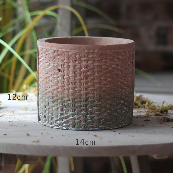 Decorative flower pot with woven design Bowlift