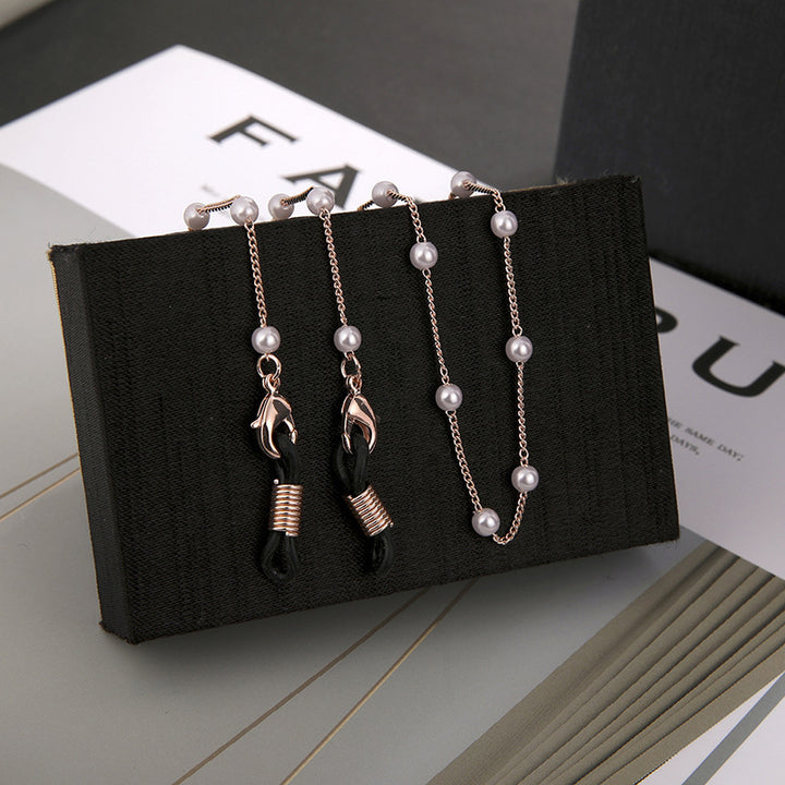 Elegant Pearl Chain Eyewear Holder Bowlift