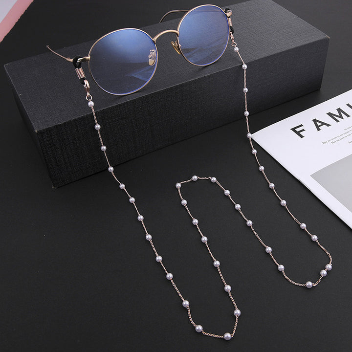 Elegant Pearl Chain Eyewear Holder Bowlift