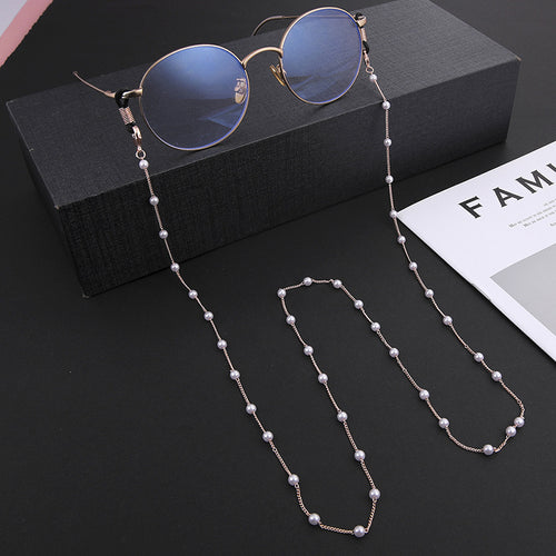 Elegant Pearl Chain Eyewear Holder Bowlift