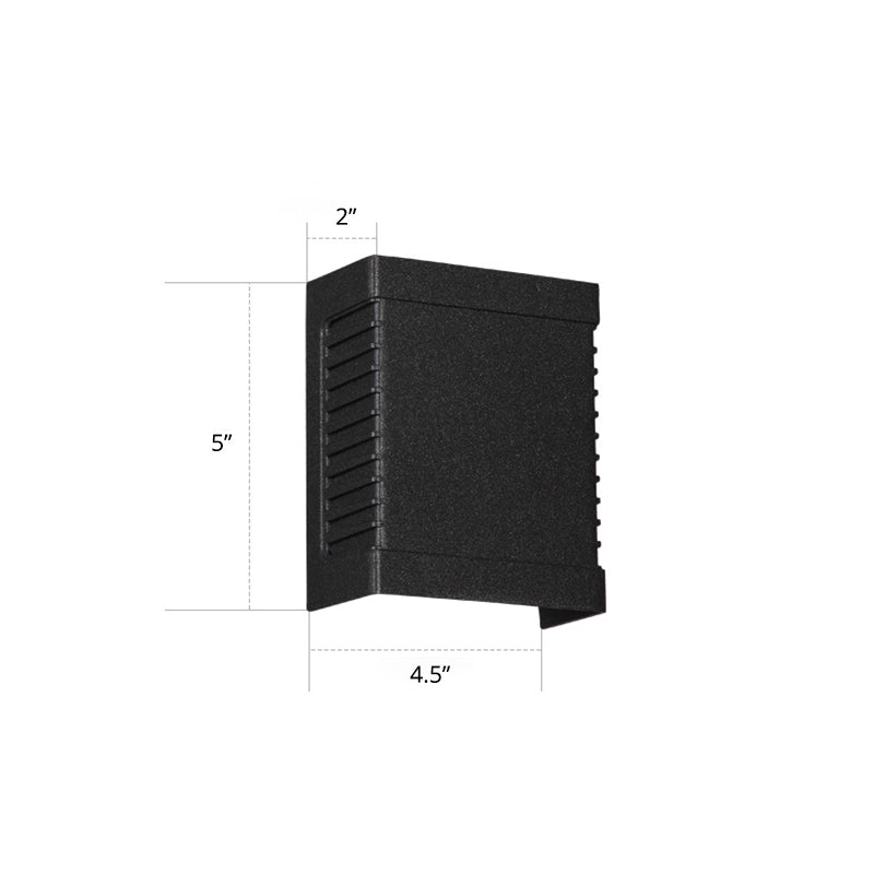 BowLift | LED Garden Wall Wash Light Modern Black Wall Lamp with Rectangular Metal Shade