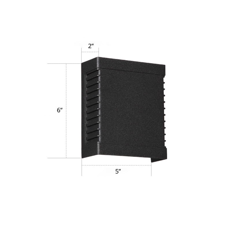 BowLift | LED Garden Wall Wash Light Modern Black Wall Lamp with Rectangular Metal Shade