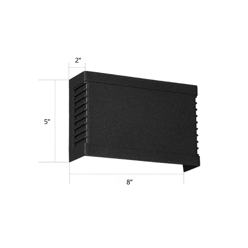 BowLift | LED Garden Wall Wash Light Modern Black Wall Lamp with Rectangular Metal Shade