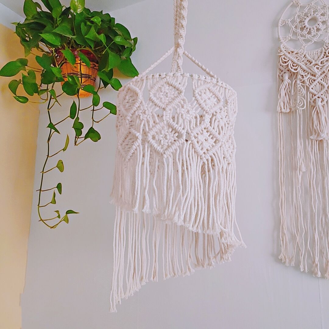 Macrame Hanging Lamp Shade Bowlift