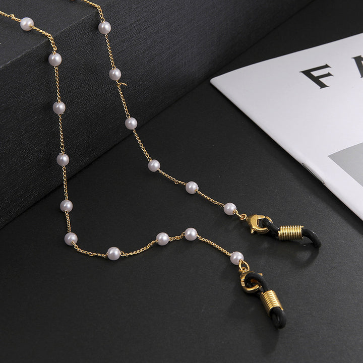 Elegant Pearl Chain Eyewear Holder Bowlift