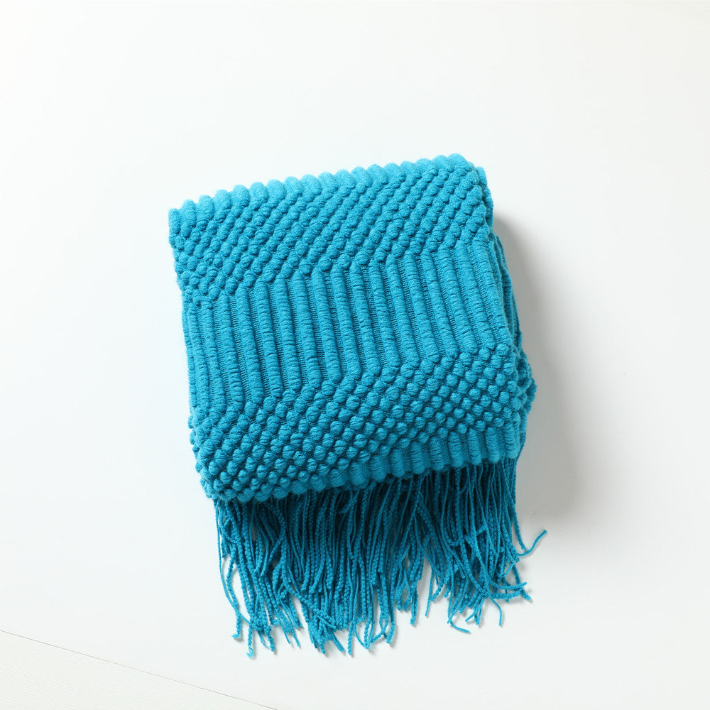Women's high-quality knitted blanket with textured design Bowlift