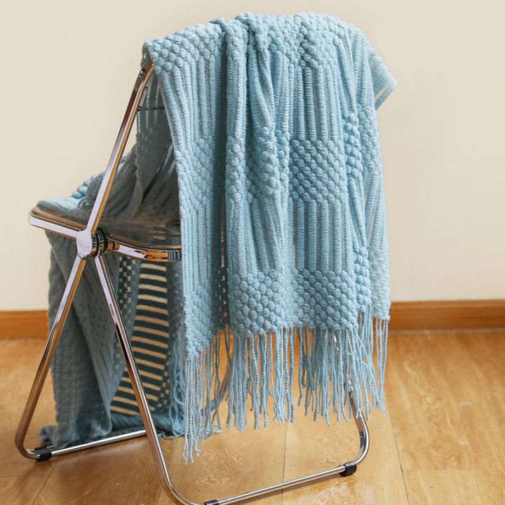 Women's high-quality knitted blanket with textured design Bowlift