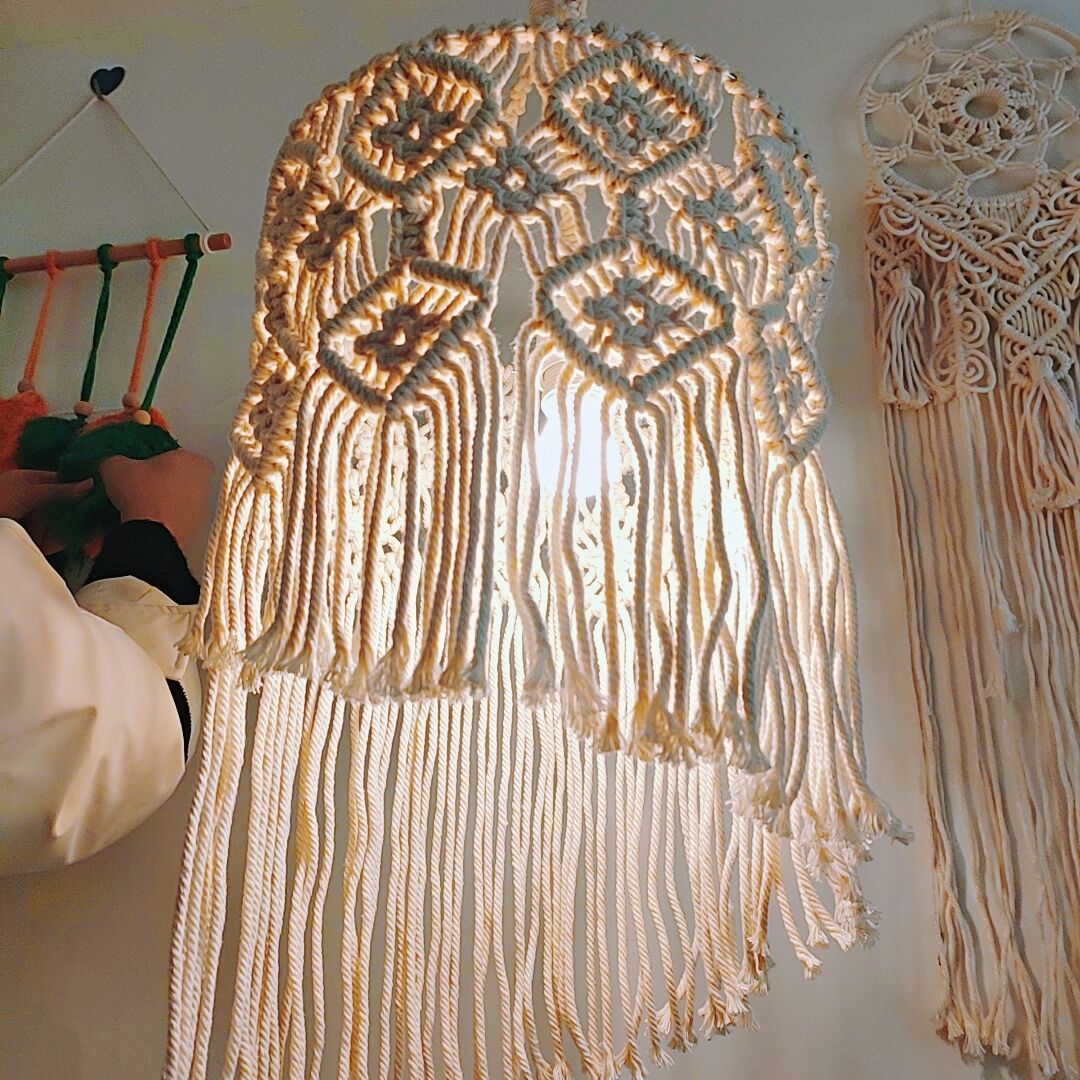 Macrame Hanging Lamp Shade Bowlift