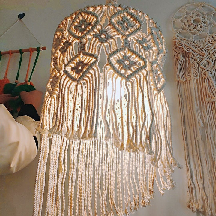 Macrame Hanging Lamp Shade Bowlift