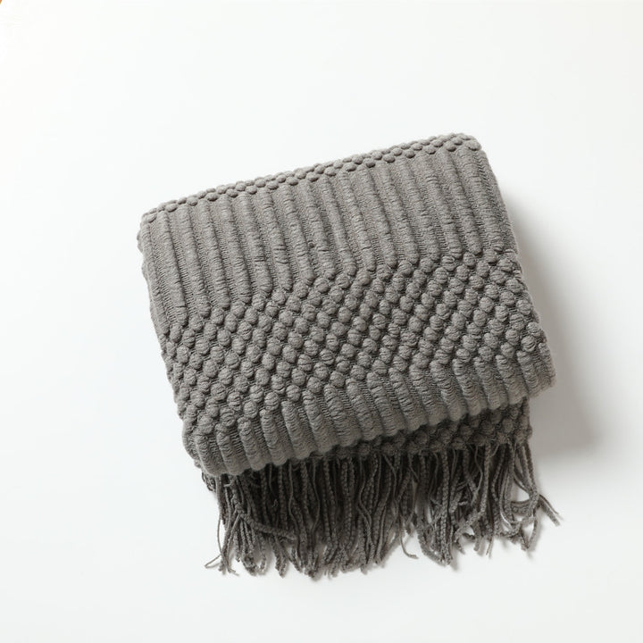 Women's high-quality knitted blanket with textured design Bowlift
