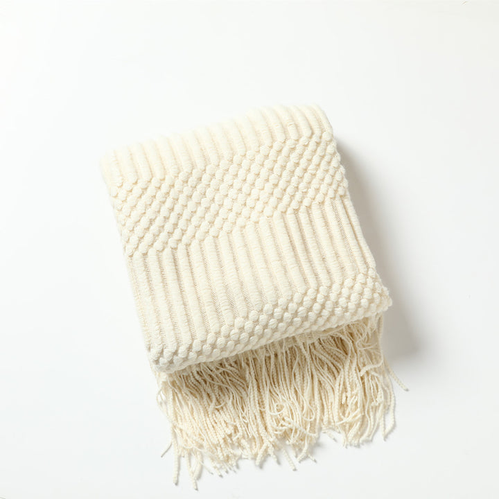 Women's high-quality knitted blanket with textured design Bowlift