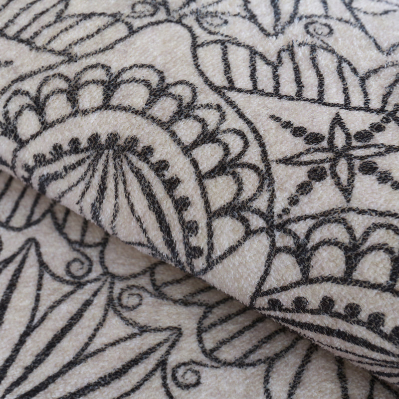 Moroccan living room rug Multicolored flower print rug lamb wool non-slip backing washable indoor rug | Bowlift