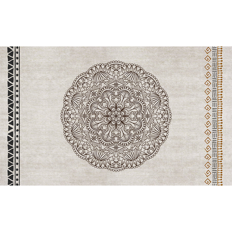 Moroccan living room rug Multicolored flower print rug lamb wool non-slip backing washable indoor rug | Bowlift