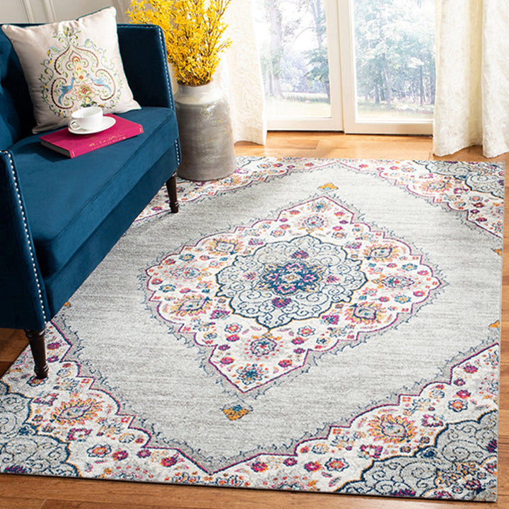 BowLift | Casual Multicolor Geo Rug Polyester Western Area Rug Non-Slip Machine Washable Easy Care Indoor Rug for Living Room