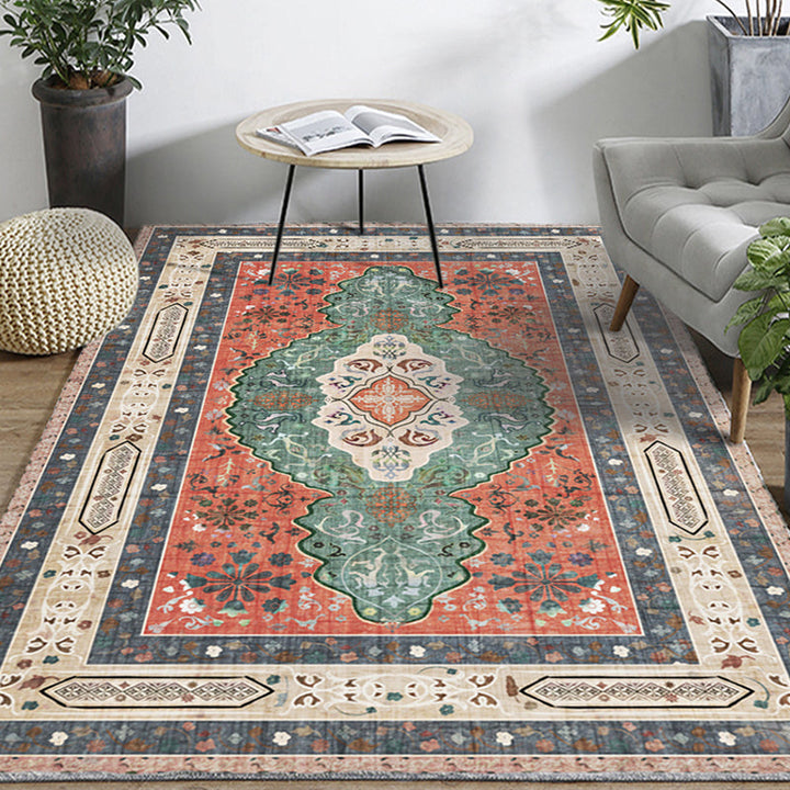 BowLift | Casual Multicolor Geo Rug Polyester Western Area Rug Non-Slip Machine Washable Easy Care Indoor Rug for Living Room