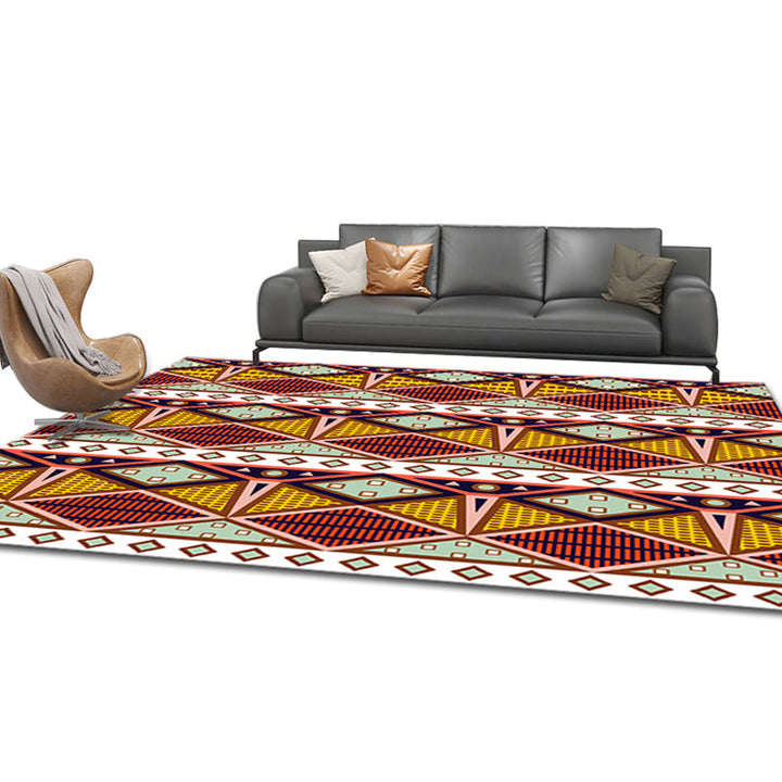 BowLift | Comfort Geometric Print Rug Multicolor Polyester Area Rug Non-Slip Back Pet-Friendly Indoor Carpet for the Living Room