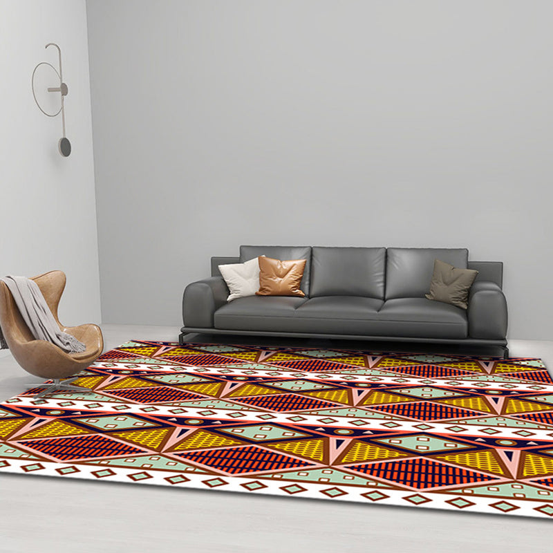 BowLift | Comfort Geometric Print Rug Multicolor Polyester Area Rug Non-Slip Back Pet-Friendly Indoor Carpet for the Living Room