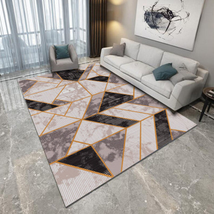 Nordic Living Room Rug Multicolored Geometric Printed Rug Polypropylene Easy Care Machine Washable Pet Friendly Rug | Bowlift
