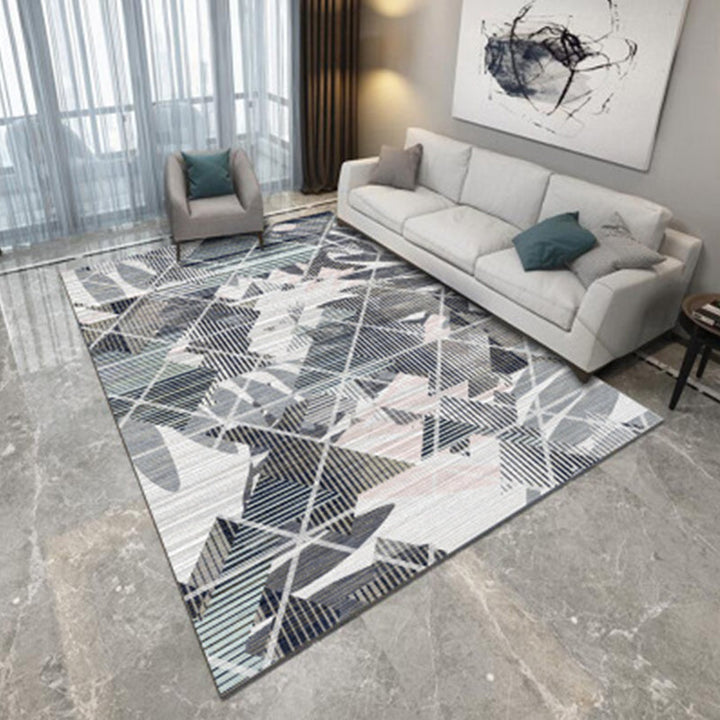 Nordic Living Room Rug Multicolored Geometric Printed Rug Polypropylene Easy Care Machine Washable Pet Friendly Rug | Bowlift