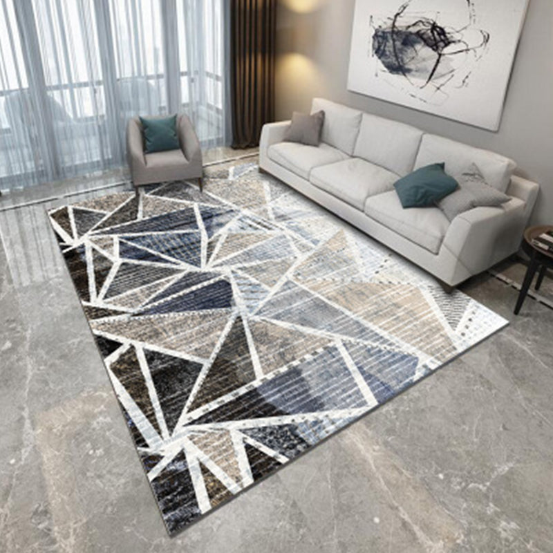 Nordic Living Room Rug Multicolored Geometric Printed Rug Polypropylene Easy Care Machine Washable Pet Friendly Rug | Bowlift