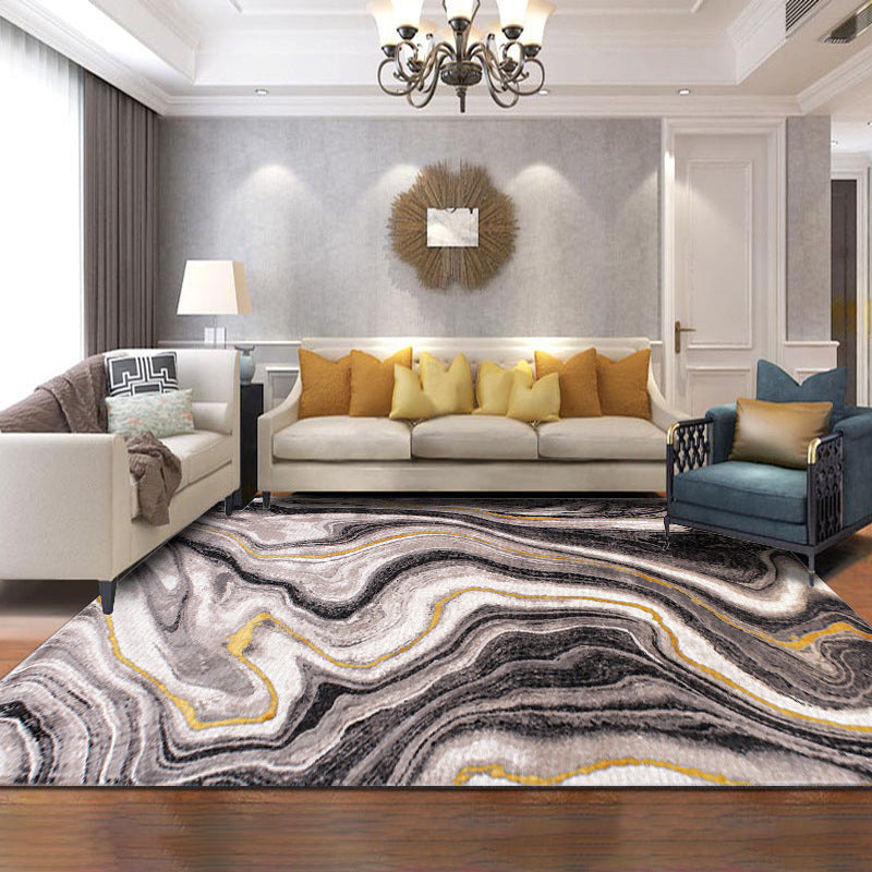 Camel Calming Rug Polypropylene Abstract Pattern Indoor Rug Non-Slip Backing Pet-Friendly Rug for Living Room | Bowlift