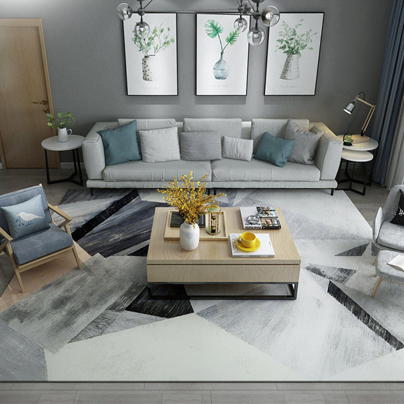 BowLift | Simple Living Room Carpet Multicolored Geometric Pattern Indoor Carpet Synthetic Non-Slip Back Pet-Friendly Area Rug