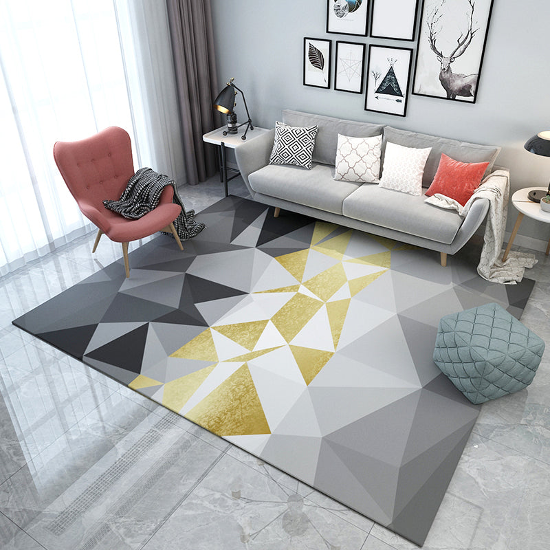 BowLift | Simple Living Room Carpet Multicolored Geometric Pattern Indoor Carpet Synthetic Non-Slip Back Pet-Friendly Area Rug