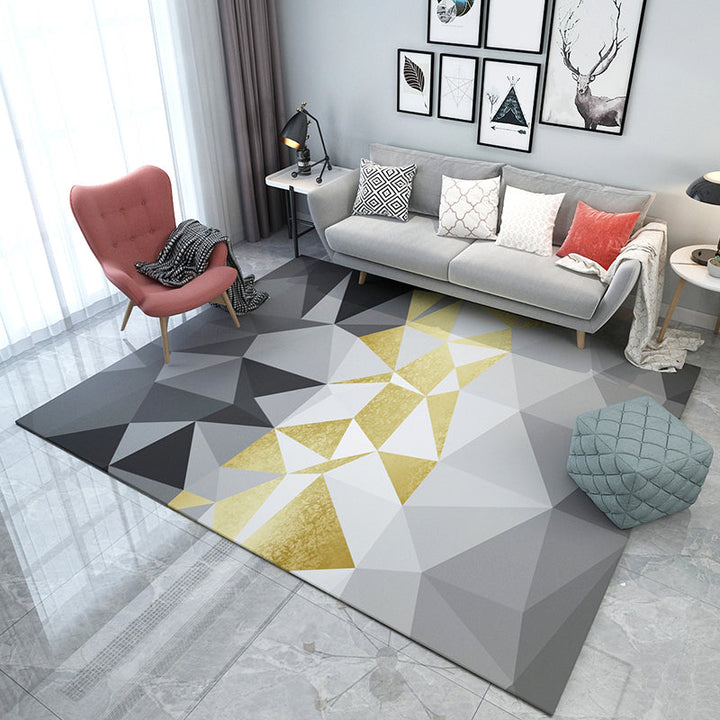 BowLift | Simple Living Room Carpet Multicolored Geometric Pattern Indoor Carpet Synthetic Non-Slip Back Pet-Friendly Area Rug