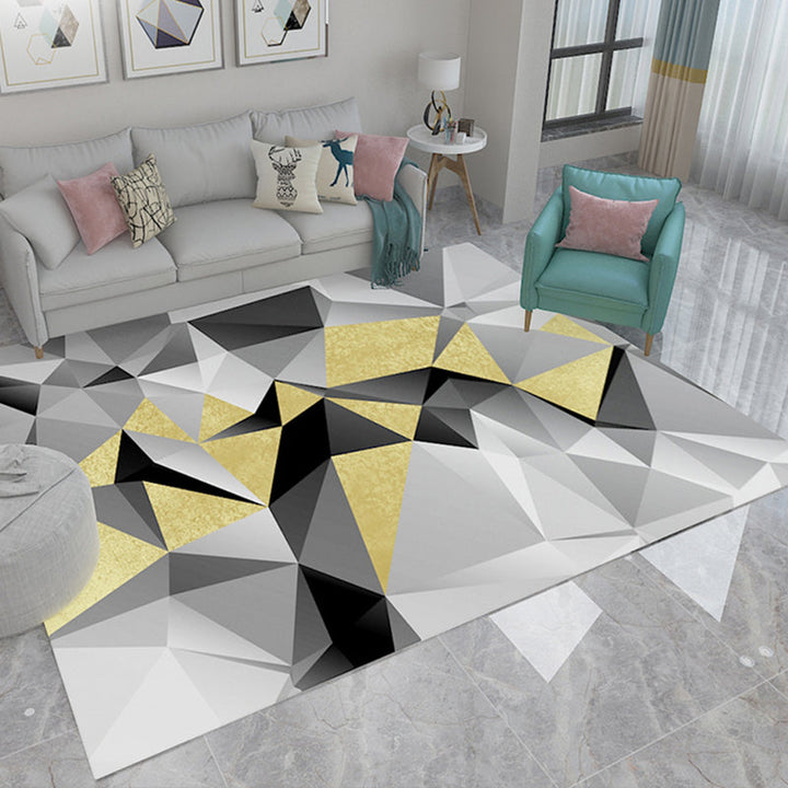 BowLift | Simple Living Room Carpet Multicolored Geometric Pattern Indoor Carpet Synthetic Non-Slip Back Pet-Friendly Area Rug