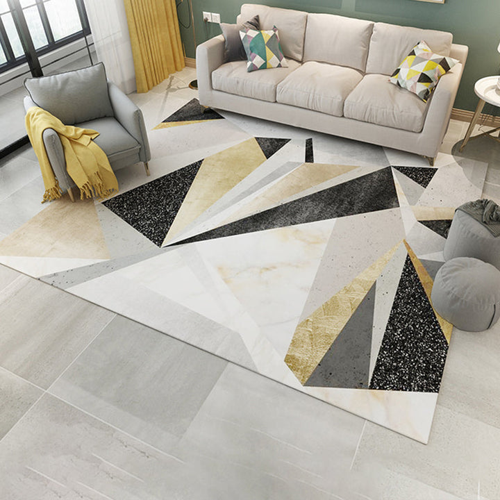 BowLift | Simple Living Room Carpet Multicolored Geometric Pattern Indoor Carpet Synthetic Non-Slip Back Pet-Friendly Area Rug