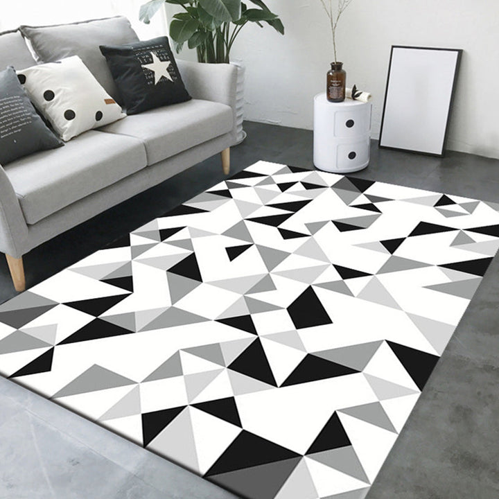 BowLift | Simple living room carpet Multifunctional colored geometric pattern Indoor carpet Non-slip backing Pet friendly rug