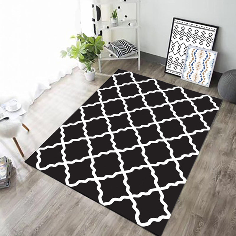 BowLift | Simple living room carpet Multifunctional colored geometric pattern Indoor carpet Non-slip backing Pet friendly rug