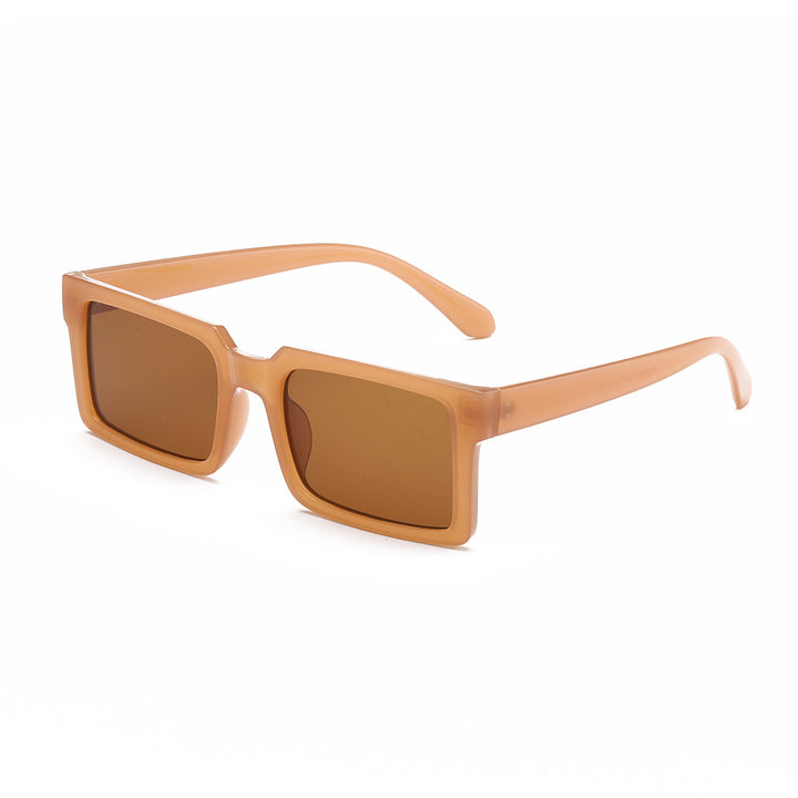 Women’s fashionable rectangular sunglasses with yellow lenses Bowlift