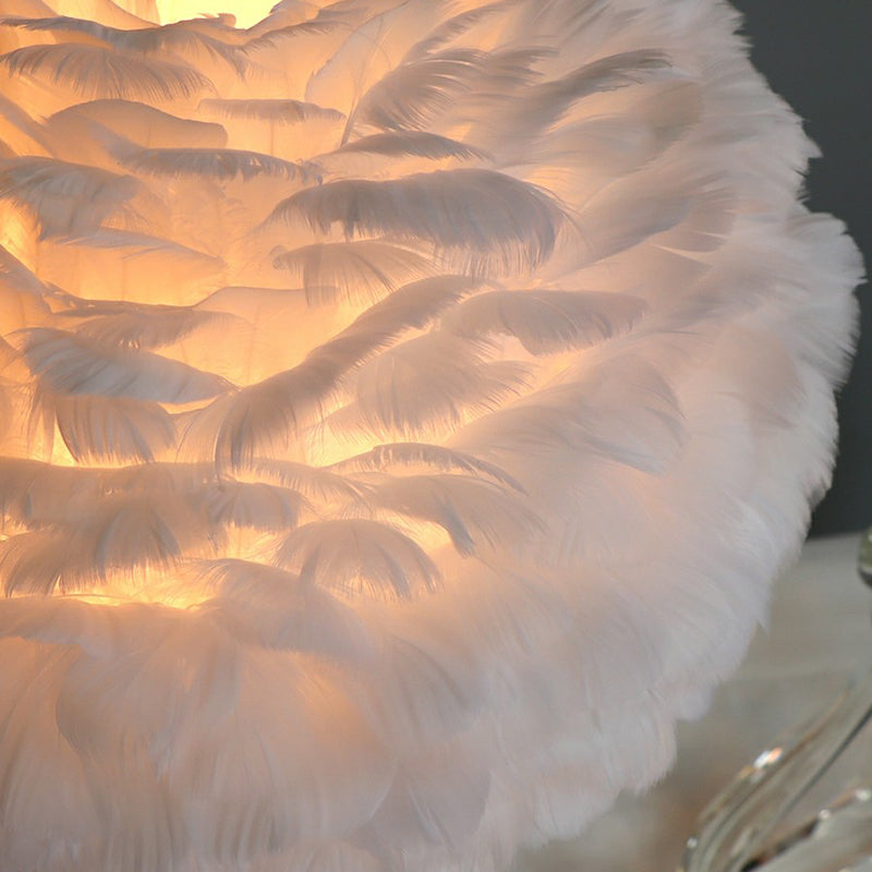 BowLift | Romantic FeatherBeam - Modern Feather 1-Light Bed Lamp with Crystal Decor