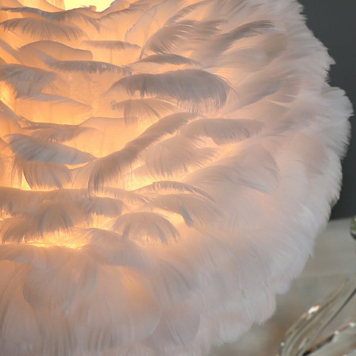 BowLift | Romantic FeatherBeam - Modern Feather 1-Light Bed Lamp with Crystal Decor