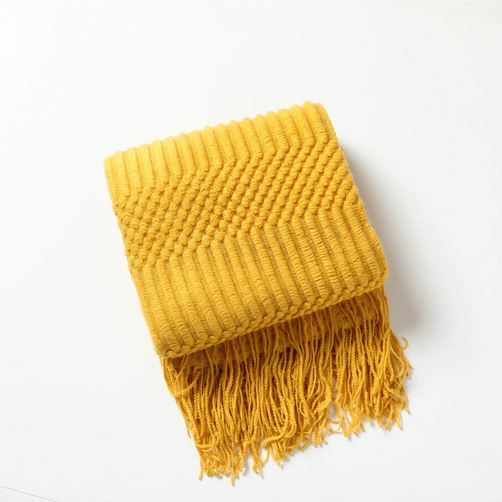 Women's high-quality knitted blanket with textured design Bowlift